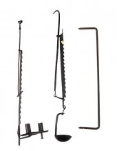 TWO WROUGHT IRON PENDANT LAMPS