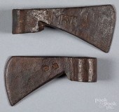 TWO WROUGHT IRON TRADE AXESTwo
