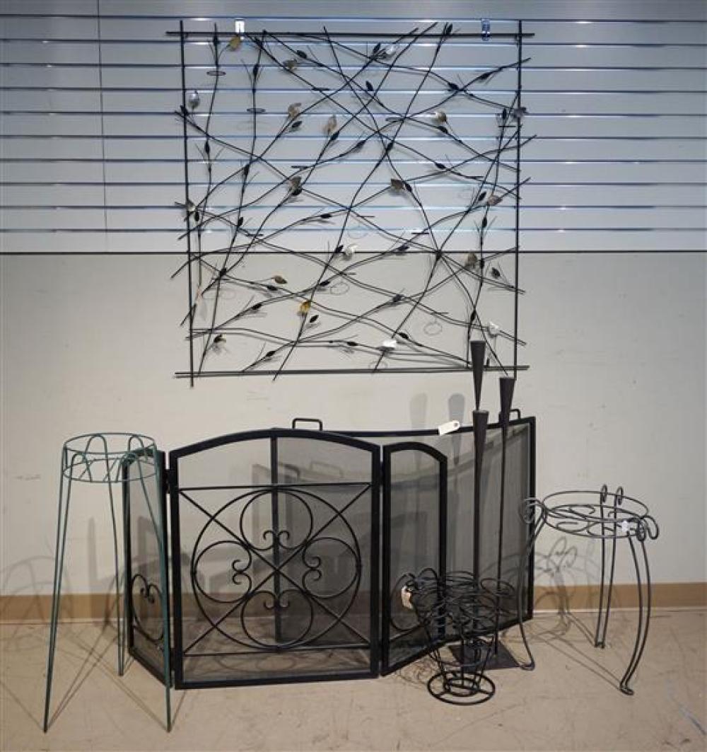 TWO WROUGHT IRON TRELLISING WALL