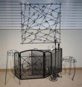 TWO WROUGHT IRON TRELLISING WA