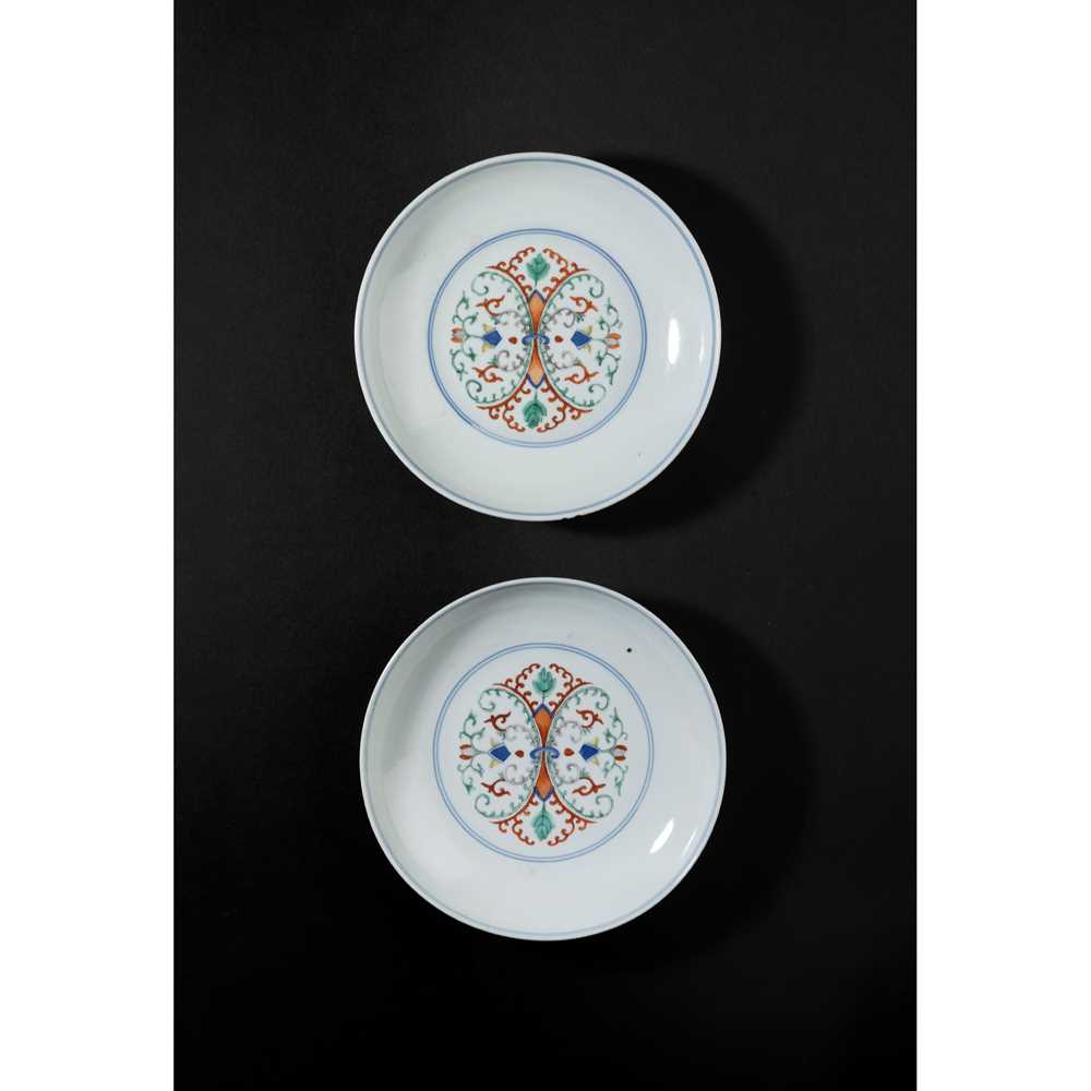 TWO WUCAI 'HONEYSUCKLE' DISHES QING