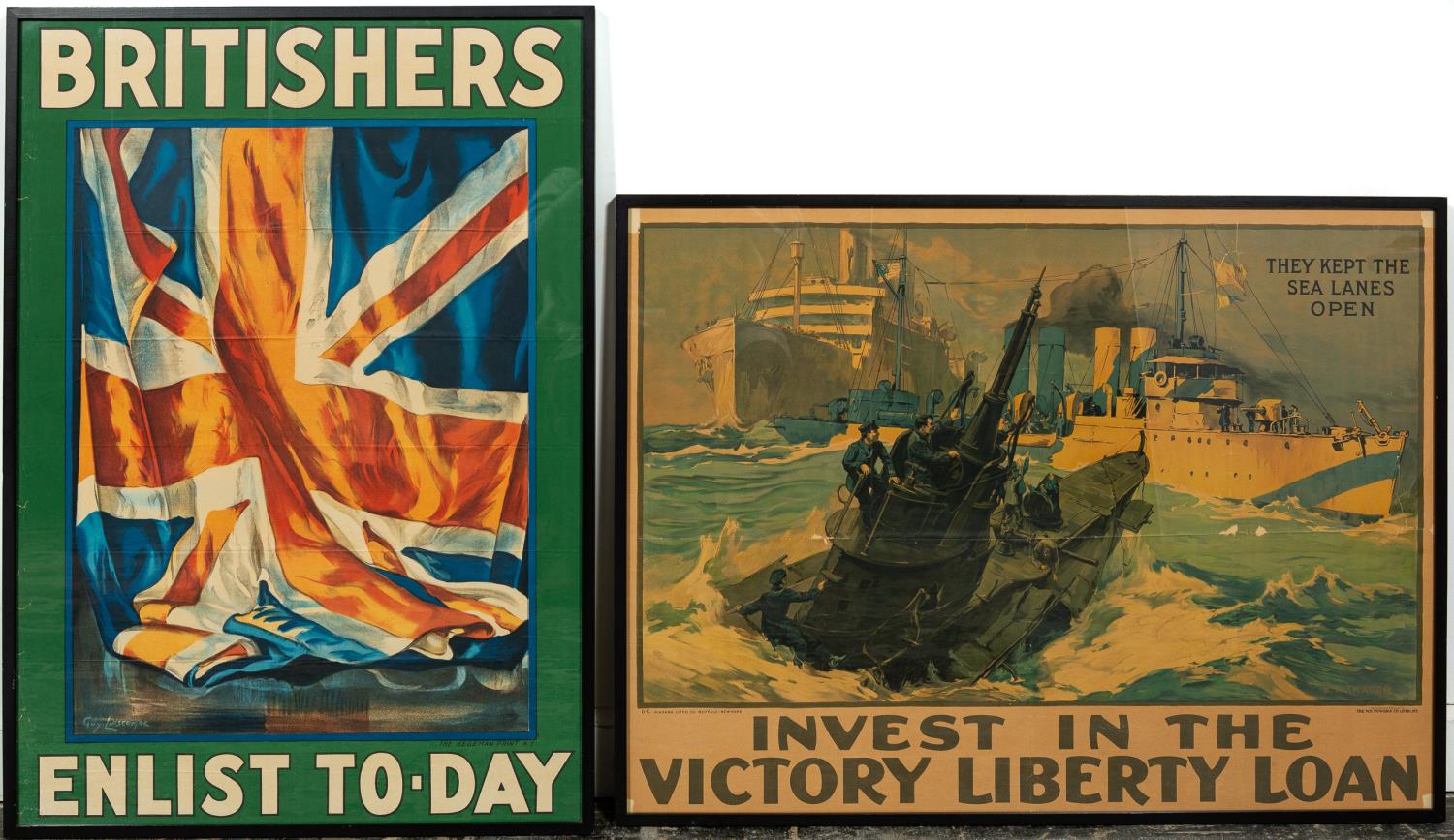 TWO, WW1 PROPAGANDA POSTERS,