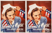 TWO WWII BECOME A NURSE POSTER