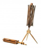 TWO YARN SWIFTS AND A BASE.  A