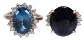 TWO YELLOW GOLD GEMSTONE COCKT