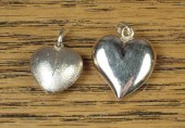 TWO YELLOW GOLD HEART PENDANT