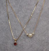 TWO YELLOW GOLD NECKLACESTWO Y