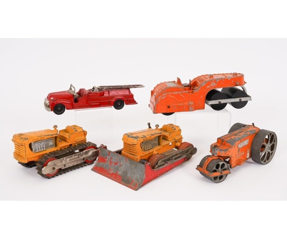 Two yellow Hubley bulldozers;