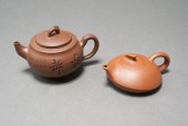 TWO YIXING WARE TYPE TEAPOTSTw