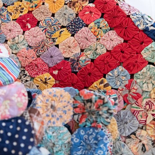 TWO YO-YO QUILTS7 ft. x 6 ft. 2 in.