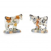 TWO YORKSHIRE PRATTWARE COW AN