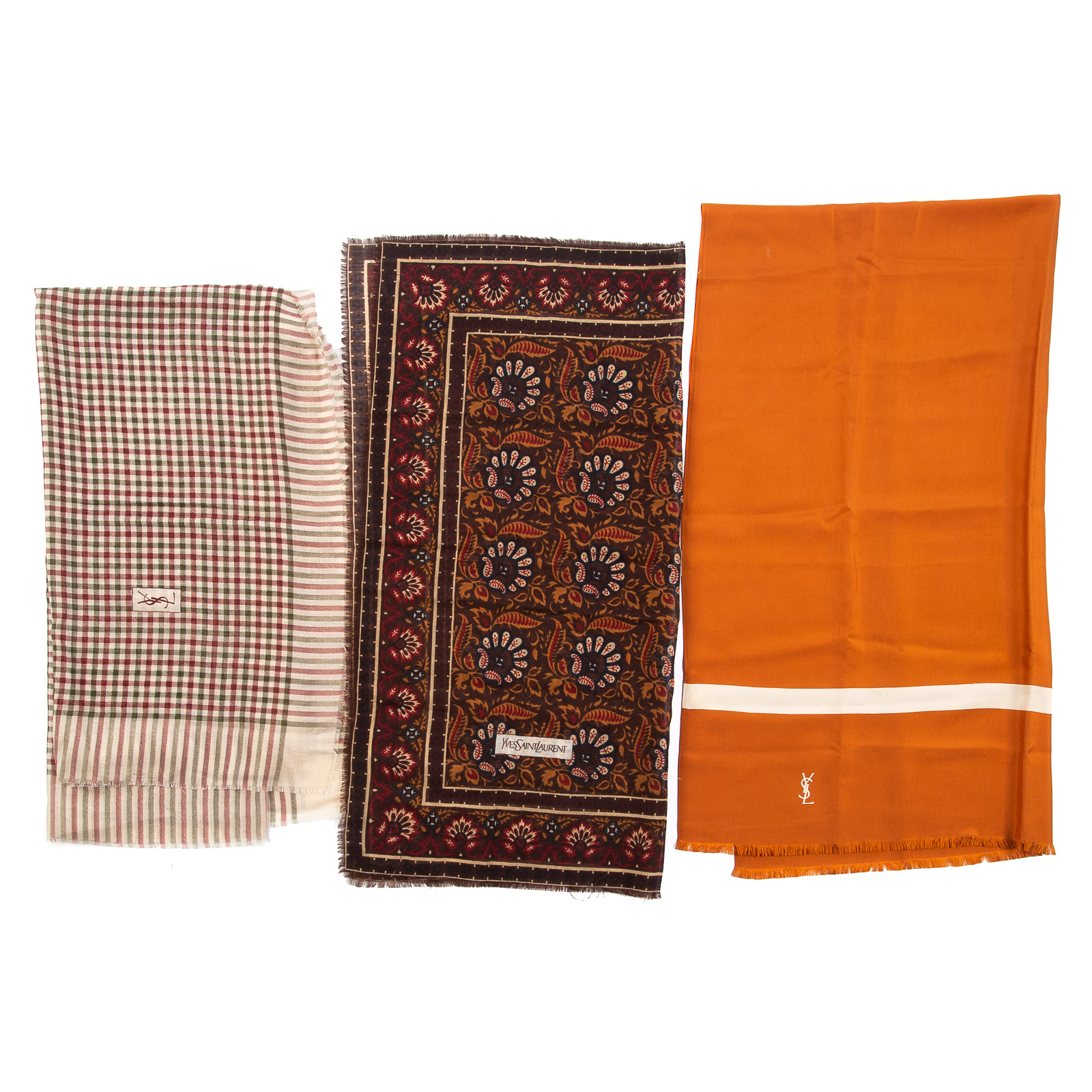 TWO YVES SAINT LAURENT SCARVES &