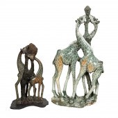 TWO ZIMBABWEAN SHONA ART DOUBL