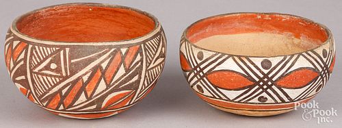 TWO ZUNI INDIAN POTTERY BOWLSTwo