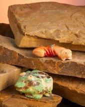 TWO ZUNI STONE FETISH ANIMALS,