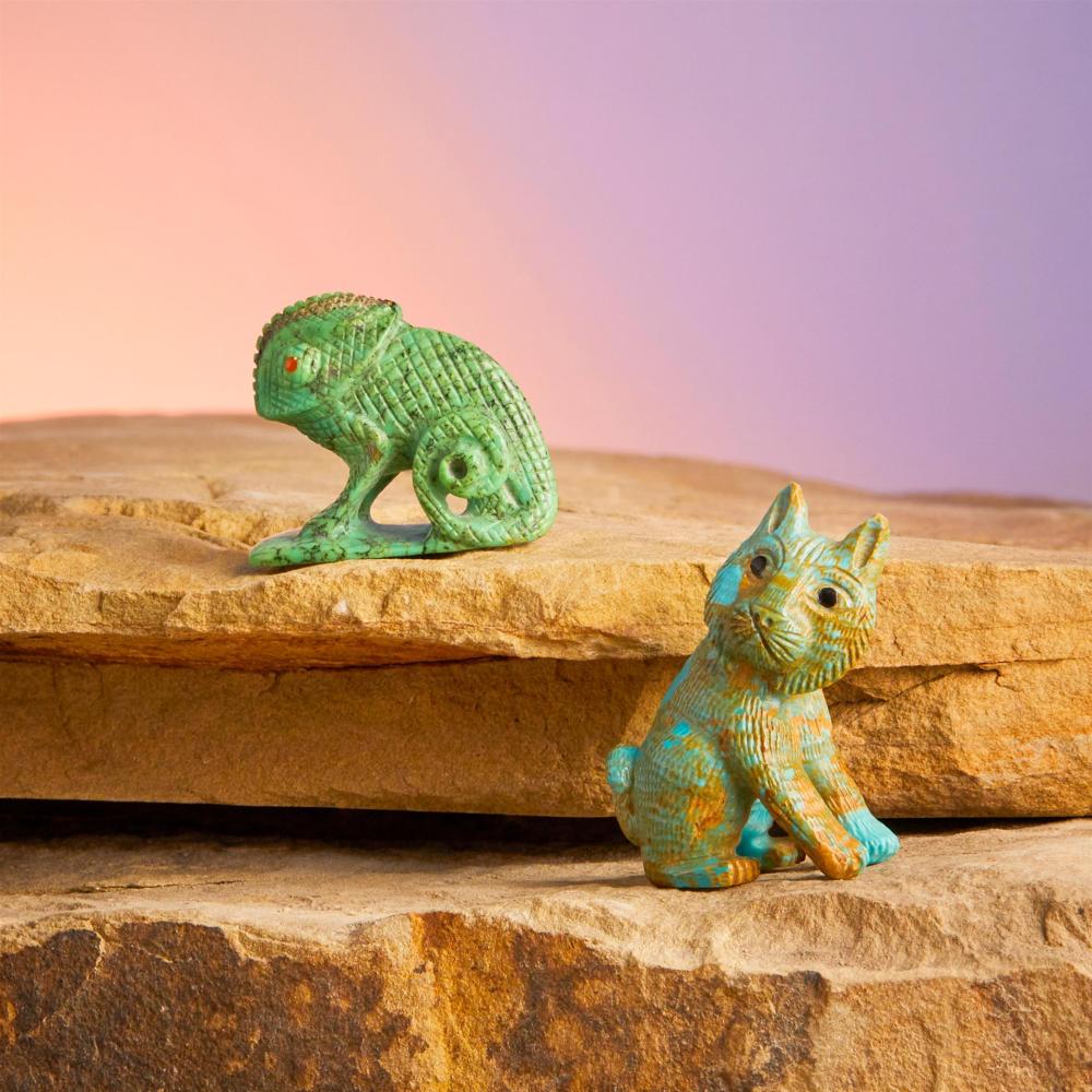 TWO ZUNI STONE FETISH ANIMALS,