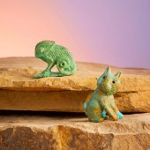 TWO ZUNI STONE FETISH ANIMALS,
