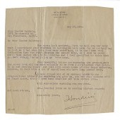 TYPED LETTER SIGNED, “HOUDINI,