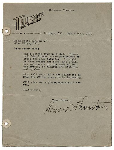 TYPED LETTER SIGNED TO BETTY JANE