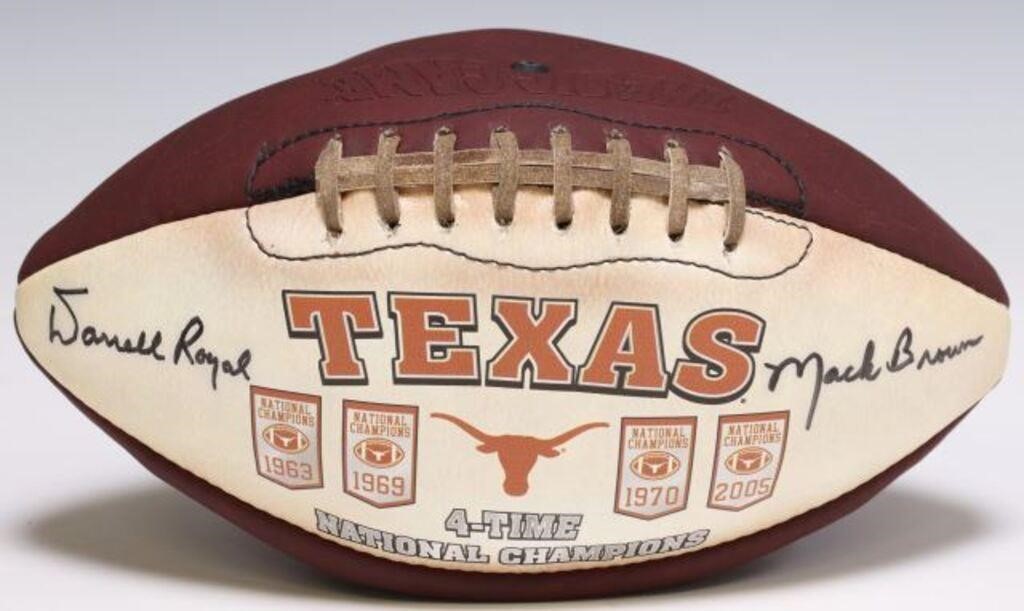 U OF TEXAS SIGNED DARREL ROYAL &