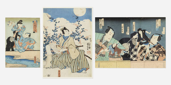 Ukiyo-e School. Collection of three