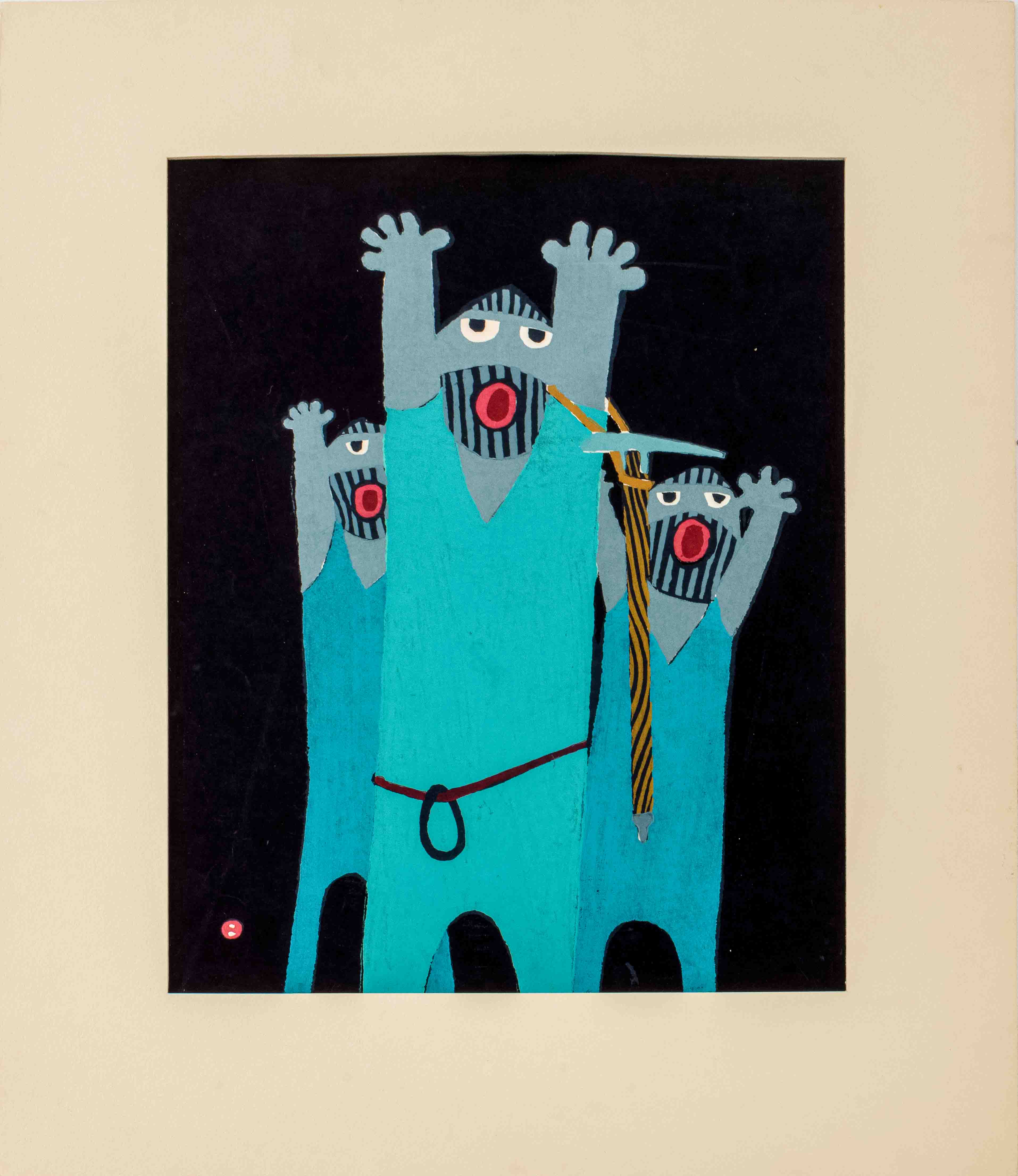 UMETARO AZECHI "THREE PEOPLE