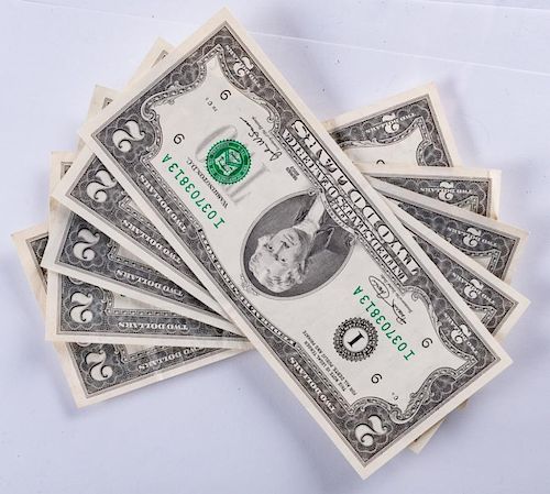 UNCIRCULATED U.S. $2 BILLS
