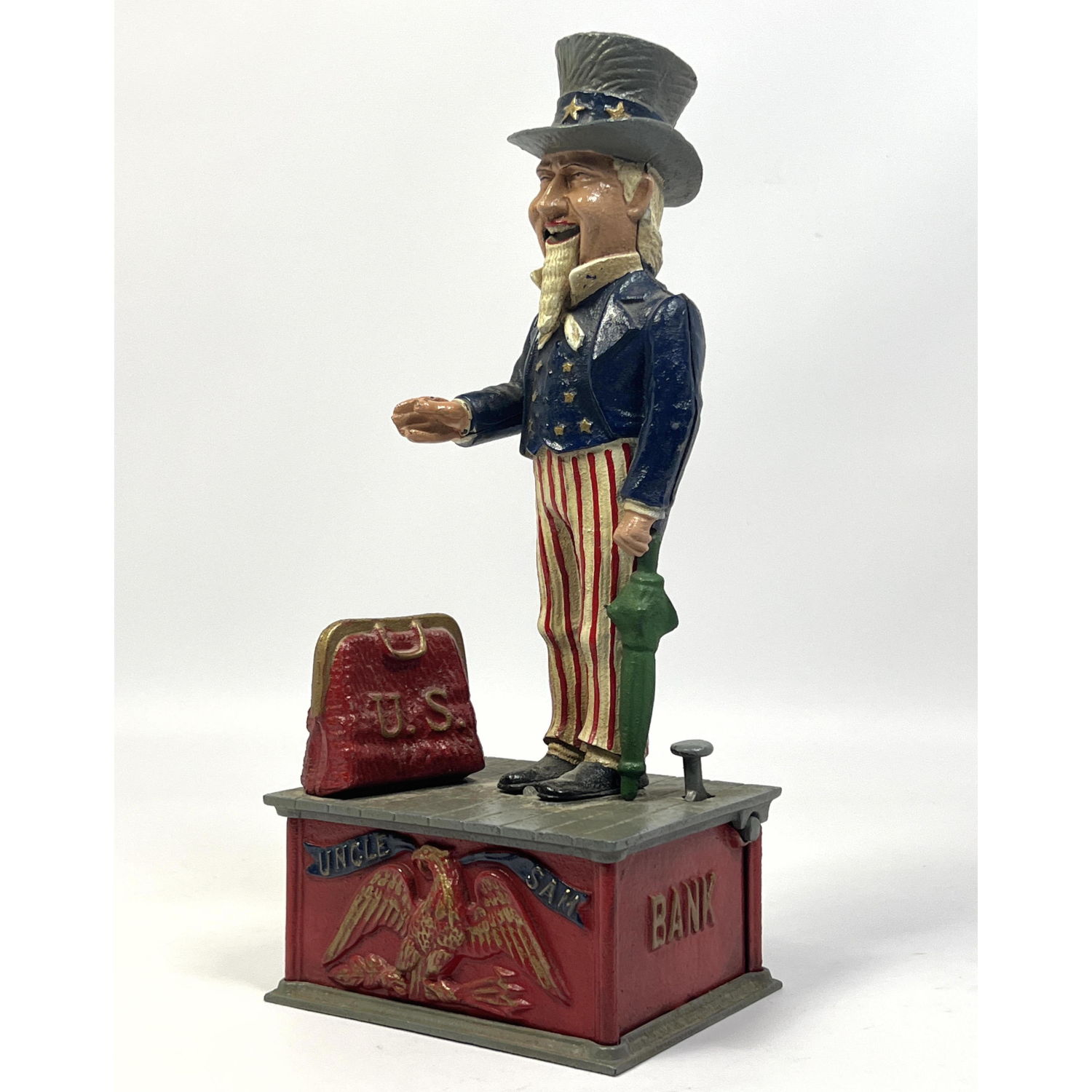 UNCLE Sam Coin Op Cast Iron Bank.