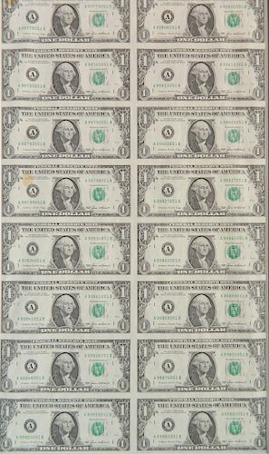 UNCUT CURRENCY SHEETDepartment of