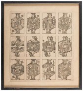 UNCUT SHEET OF 12 CARL TITZE C