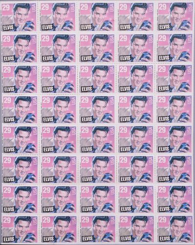 UNCUT SHEET OF FORTY ELVIS