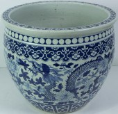 UNDERGLAZE BLUE FISH BOWL Unde