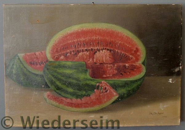 Unframed oil on canvas still life