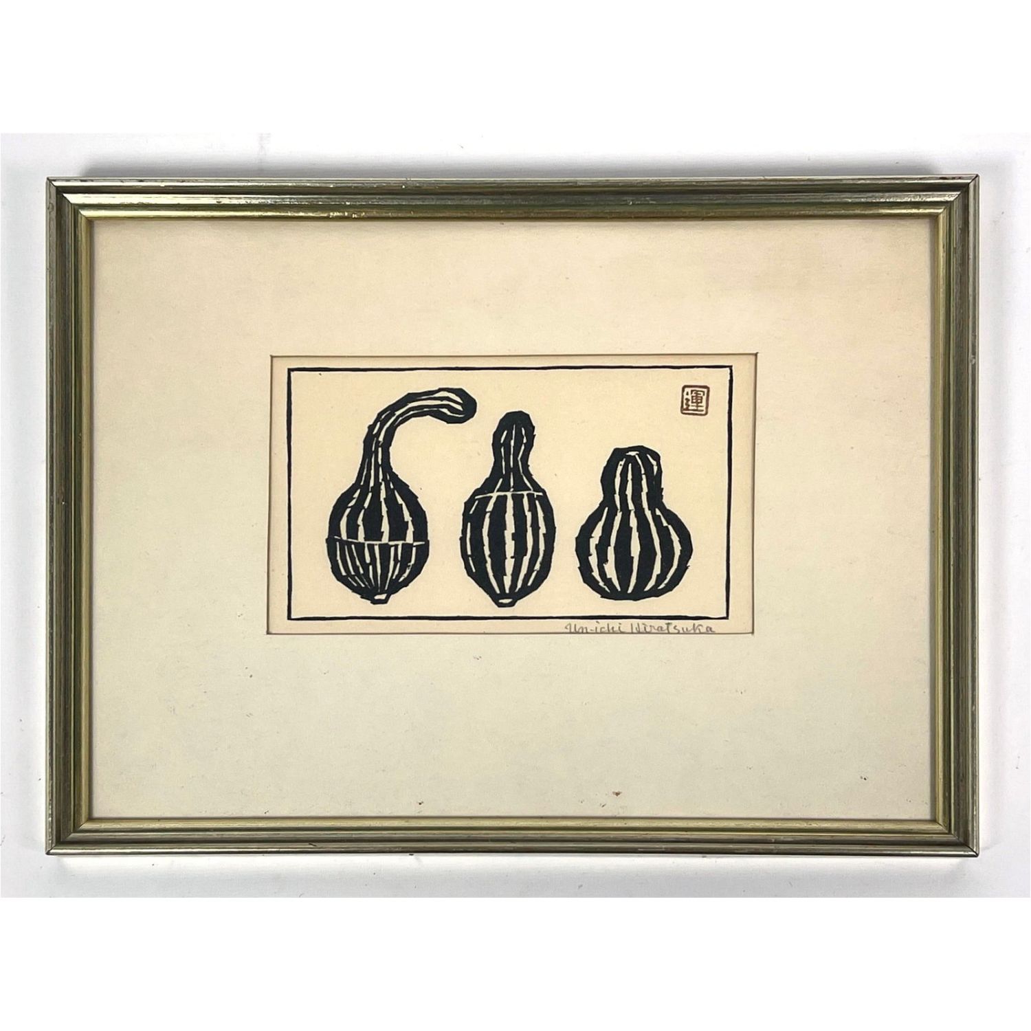 UN'ICHI HIRATSUKA Wood Block Print.