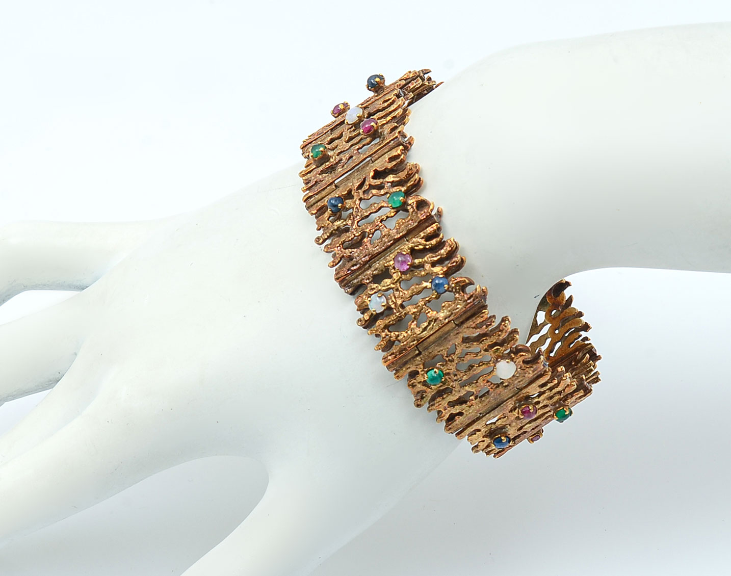 UNIQUE 14K GEMSTONE BRACELET: 14K