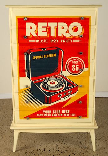 UNIQUE 7 DRAWER PAINTED RETRO