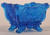 UNIQUE BLUE PRESSED GLASS RECT