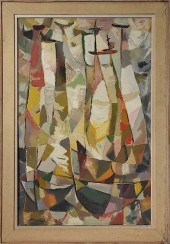 UNIQUE CUBIST OIL ON MASONITEU