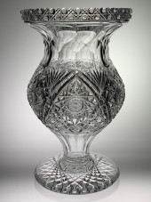 UNIQUE LARGE CUT GLASS BULBOUS