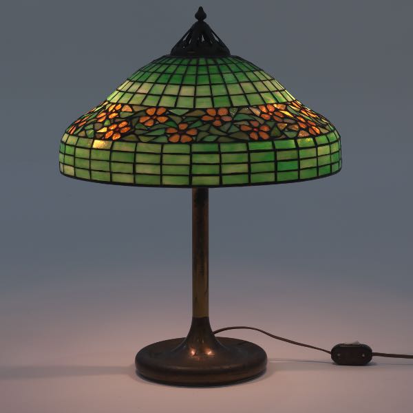 UNIQUE LEADED GLASS LAMP 22"H x