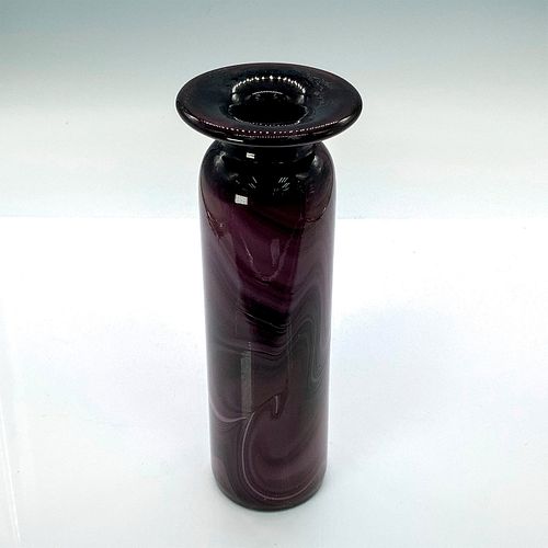 UNIQUE MARBLED PURPLE BLOWN GLASS