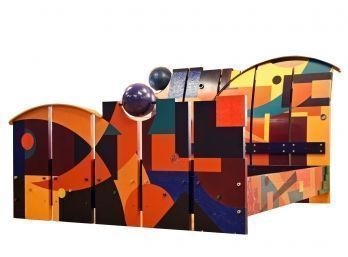 Unique modern painted wood and