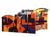 Unique modern painted wood and