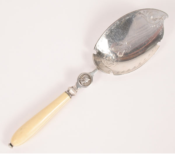 Unique silver server with brite cut