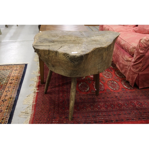 Unique wooden chopping block table,