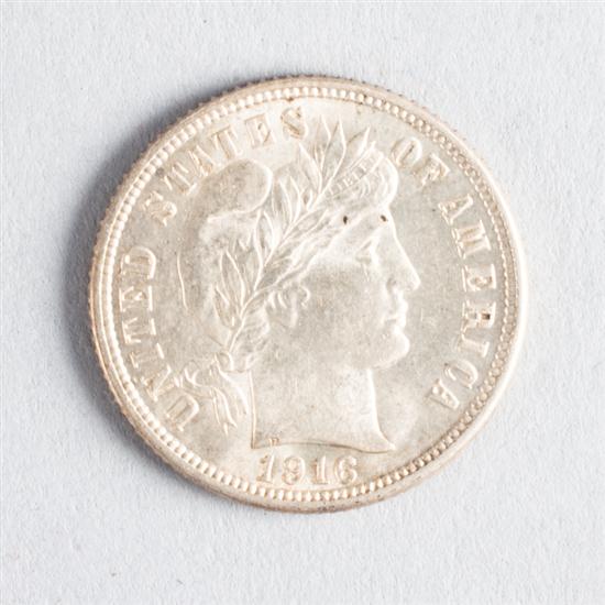 United States Barber dime 1916