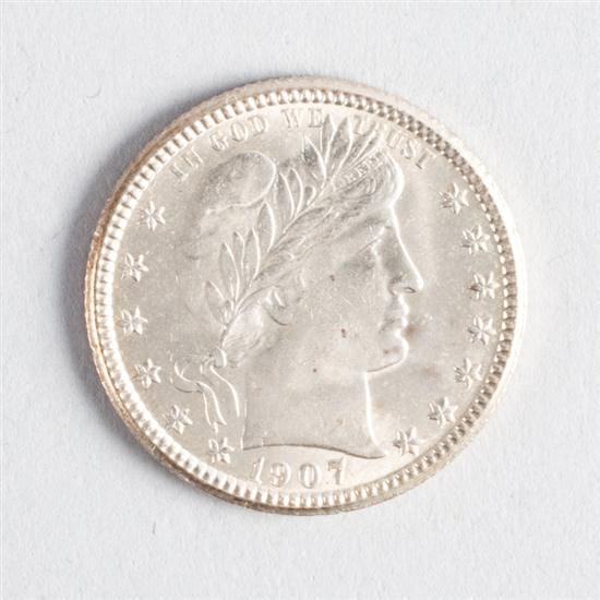 United States Barber silver quarter