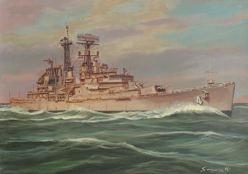 UNITED STATES BATTLESHIP AT SEA: