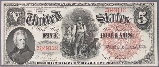 United States Legal Tender $5.00