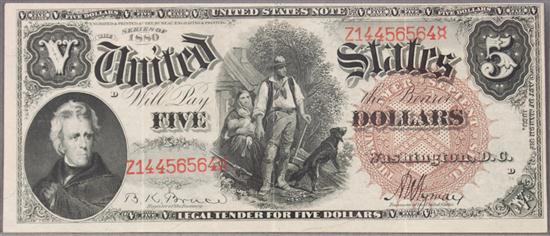 United States Legal Tender $5.00